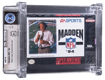 1993 SNES "Madden NFL 94" Sealed Video Game - WATA 9.4/A+